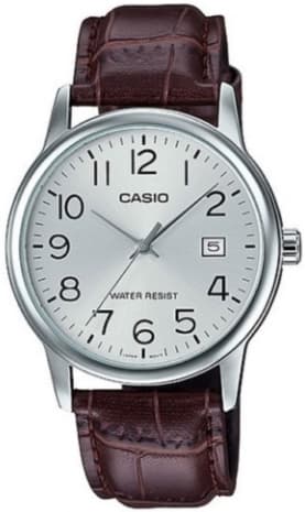 Casio Herrklocka MTP-V002L-7B2UDF Classic Silverfärgad/Läder Ø37 mm