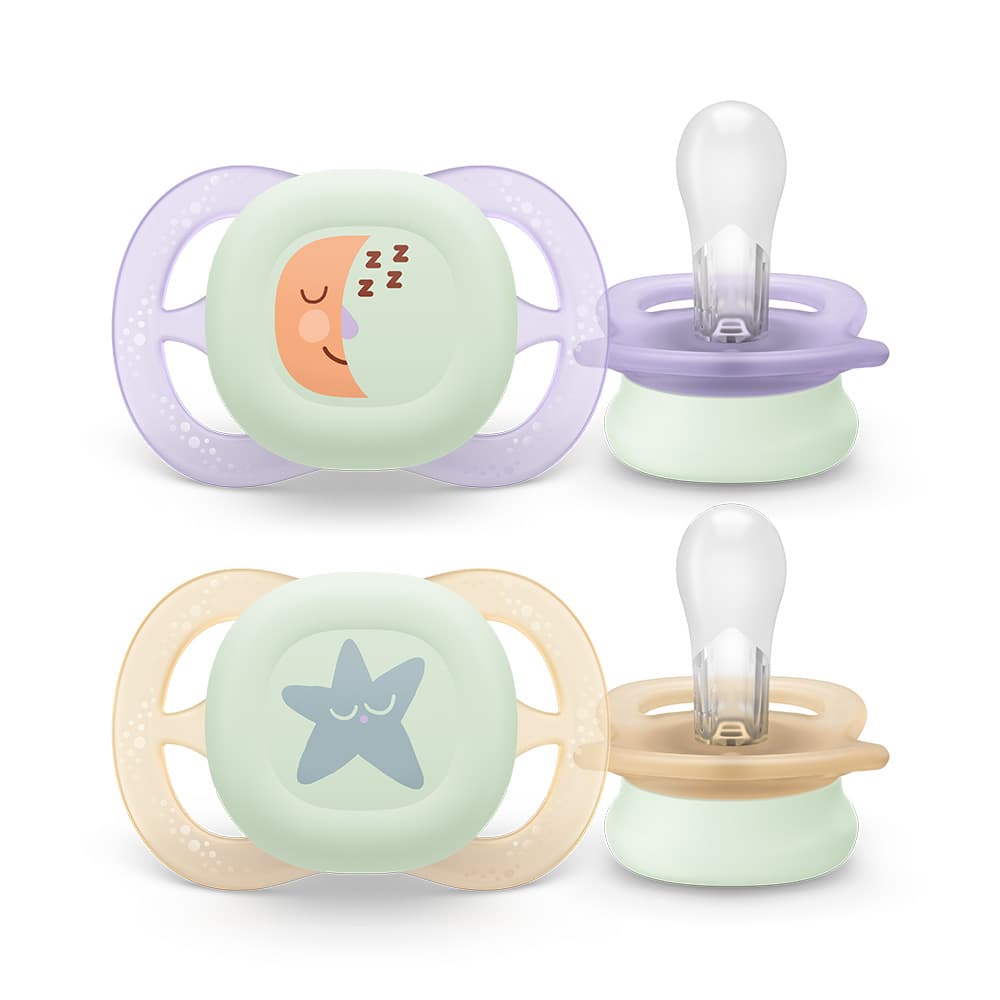 Philips AVENT Napp Ultrastart natt 0-2m flicka, 2 st