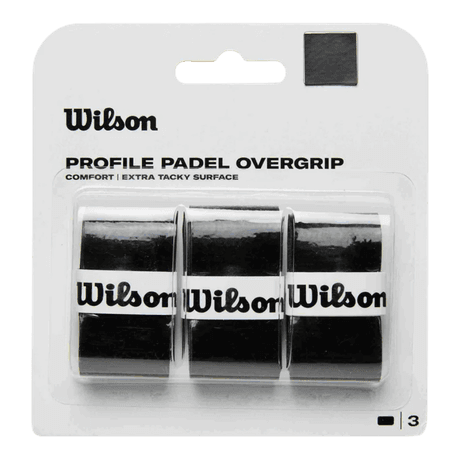 Wilson Profile Padel Overgrip Svart Tape – 3 st