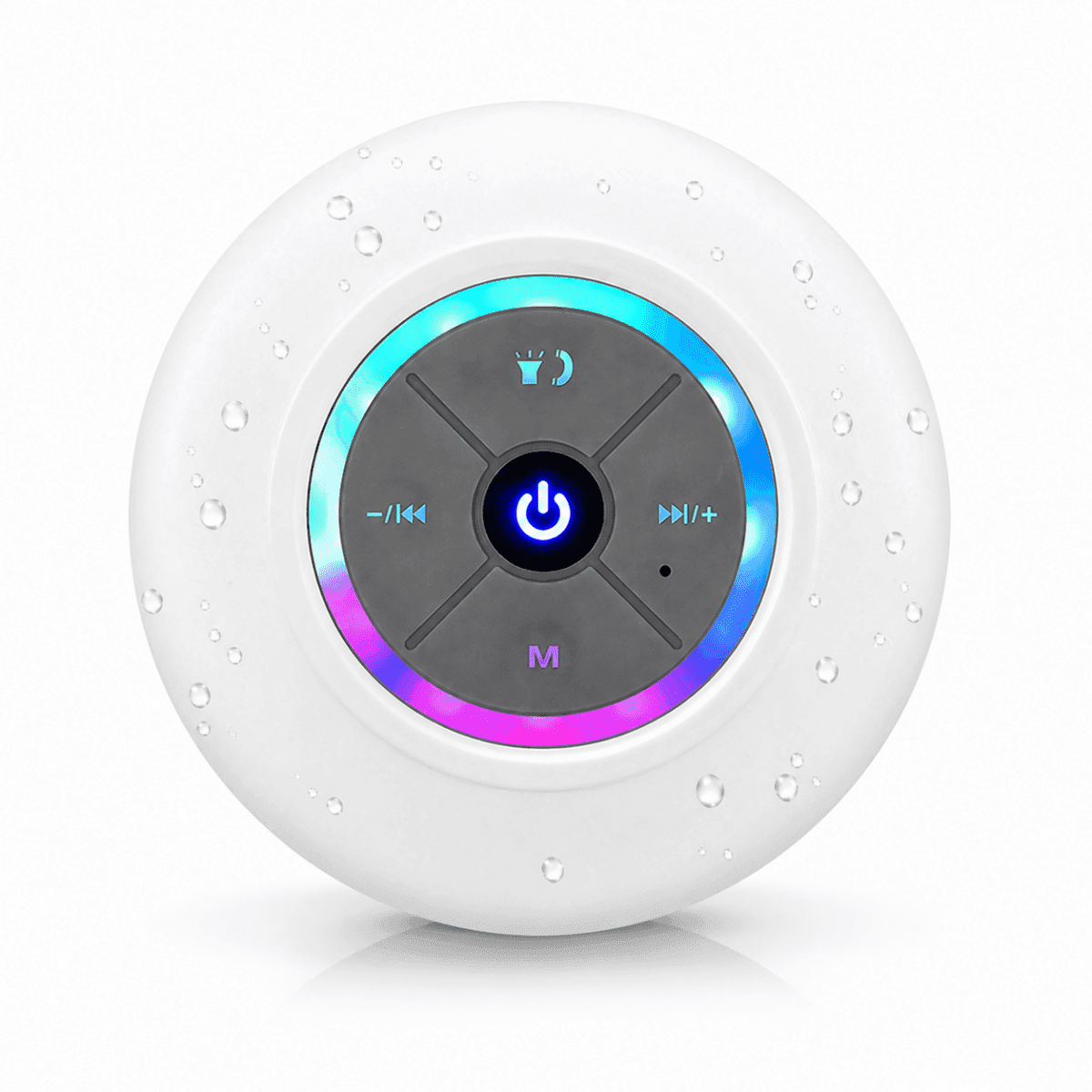 Vattentät LED Dusch Högtalare Bluetooth (Färg: Vit)