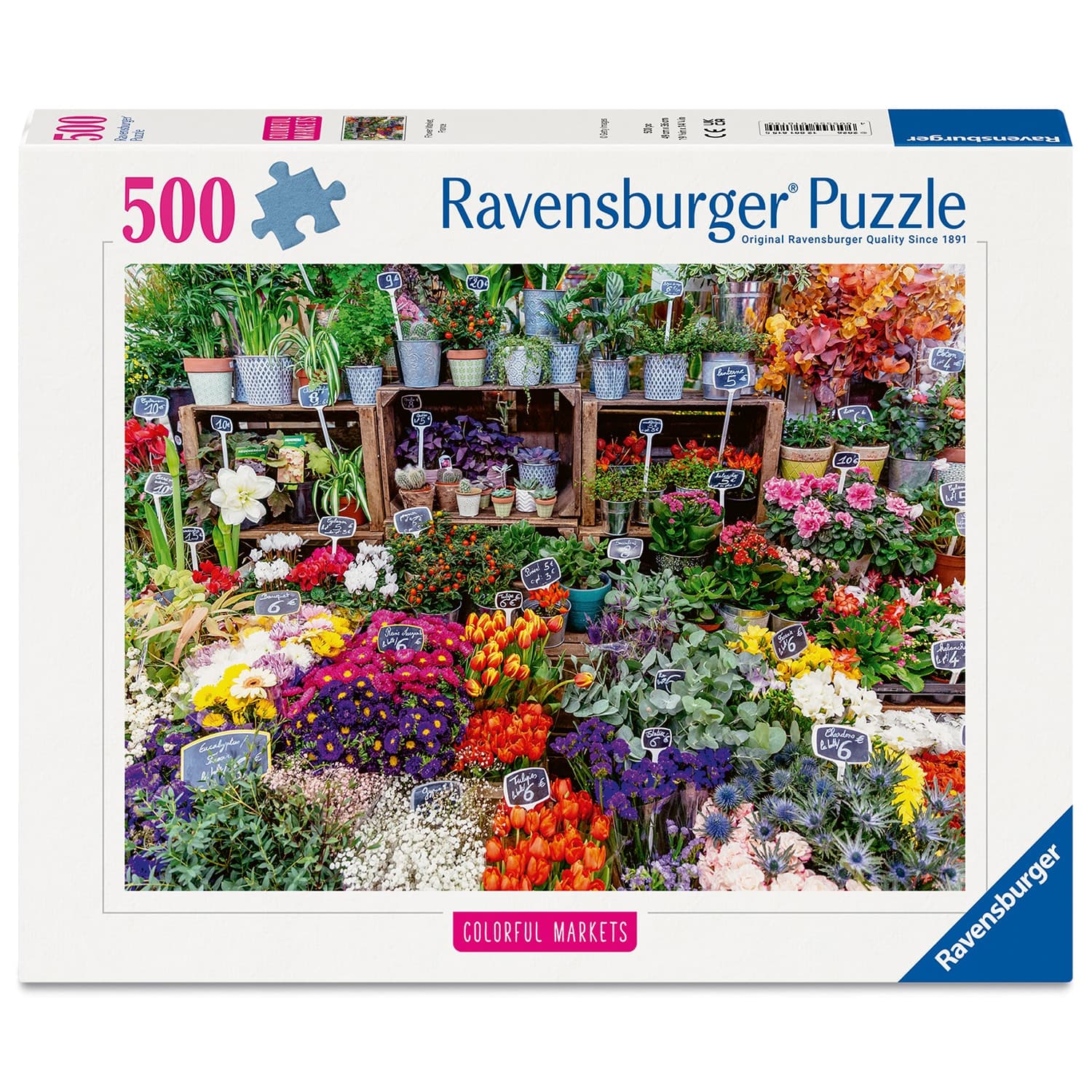 Ravensburger Pussel - Blomstermarknad i Frankrike 500 bitar