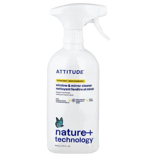 ATTITUDE, Fönster- och spegelrengöring, citruszest, 800 ml