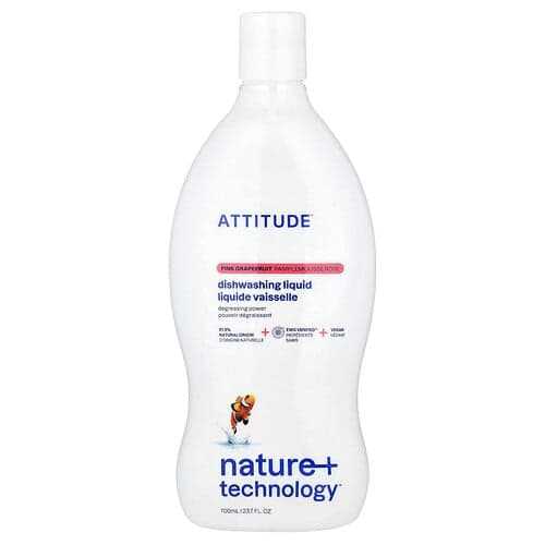 ATTITUDE, Natur + Teknik™, Diskmedel, Rosa Grapefrukt, 23.7 fl oz (700 ml)