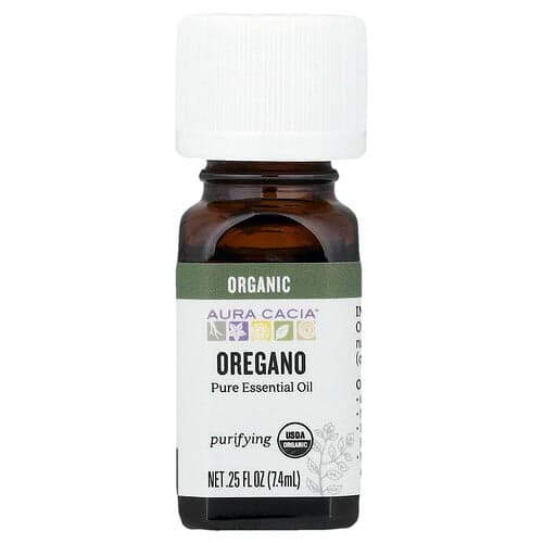 Aura Cacia, Ren eterisk olja, ekologisk oregano, 7,4 ml