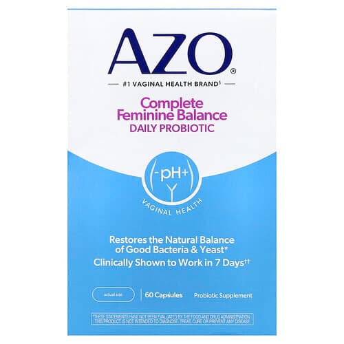 AZO, Complete Feminine Balance®, daglig probiotika, 60 kapslar