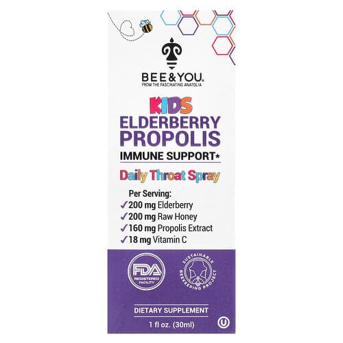 Bee & You, Barnfladderpropolis halsspray dagligen, 30 ml