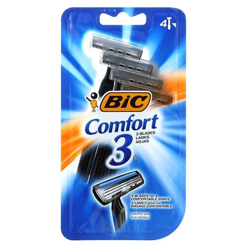 BIC, Comfort 3, Rakhyvlar för engångsbruk, 4 rakhyvlar
