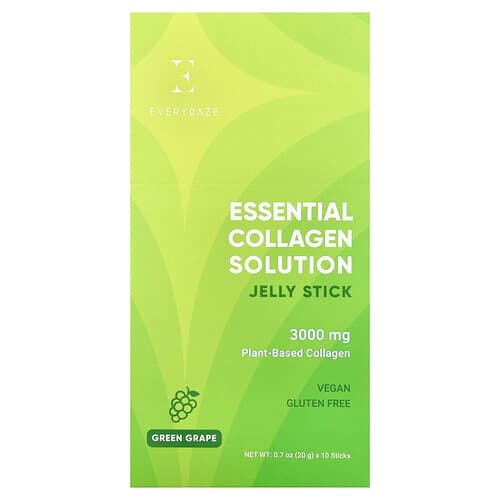 Everydaze, Essentiell kollagenlösningsgelépinne, gröna druvor, 10 pinnar, 20 g styck