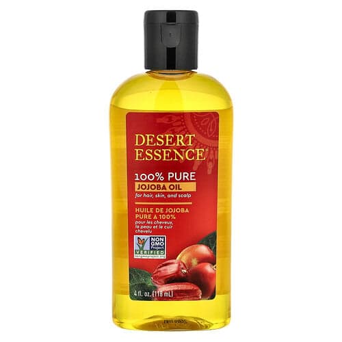 Desert Essence, 100 % ren jojobaolja, för hår, hud och hårbotten, 118 ml