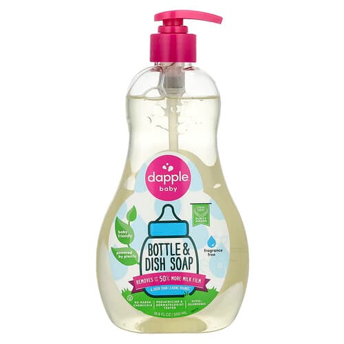 Dapple Baby, Flask- och diskmedel, parfymfritt, 16.9 fl oz (500 ml)