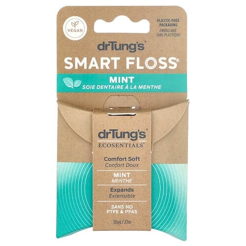 Dr. Tung's, Ecosentials™, Smart Floss®, Mintgrön, 27 m