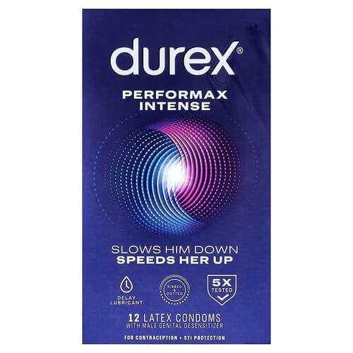Durex, Performax Intense, standardform, 12 kondomer i latex