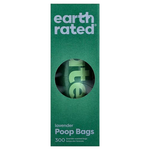 Earth Rated, Hundbajspåsar, Lavendel, 300 Påsar