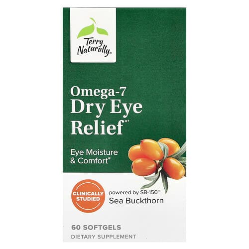 Terry Naturally, Omega-7 lindring av torra ögon, 60 mjukgeler