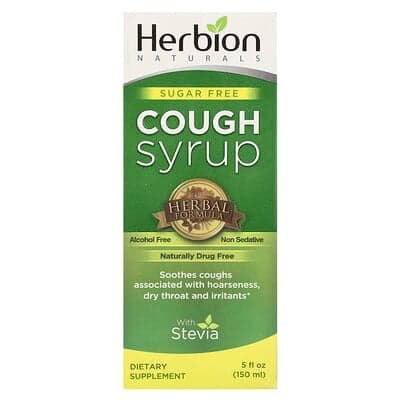 Herbion Naturals, Sockerfri hostmedicin med stevia, alkoholfri, 150 ml