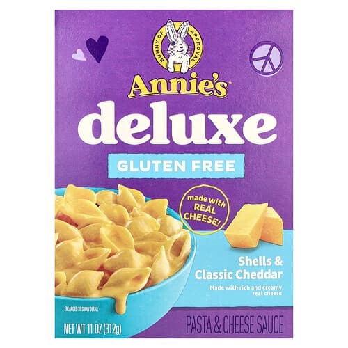 Annie's Homegrown, Deluxe, Snäckor och klassisk cheddar, 312 g