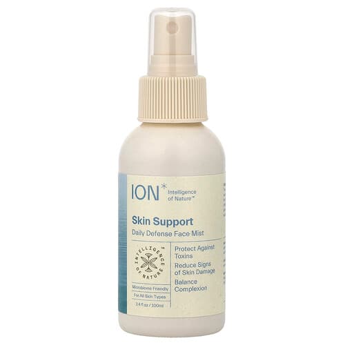 ION Intelligence of Nature, Hudstöd, dagligt försvarande ansiktsspray, för alla hudtyper, 100 ml