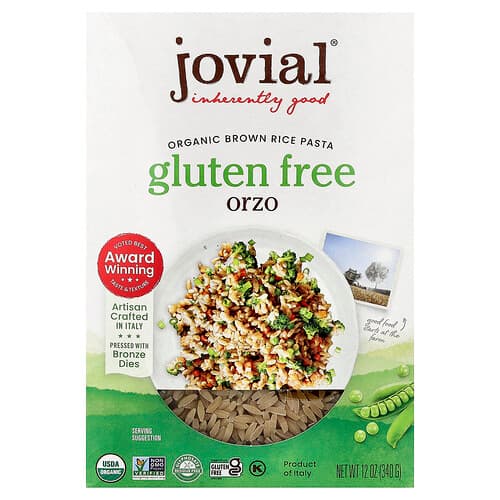 Jovial, Ekologisk brunt rispasta, Orzo, 340 g