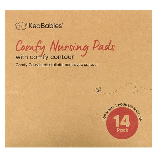 KeaBabies, Sköna amningsinlägg, stora, mjuka vita, 14 pack