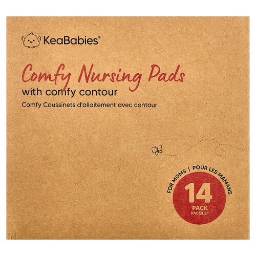 KeaBabies, Bekväma amningsinlägg, stora, barbeige, 14-pack