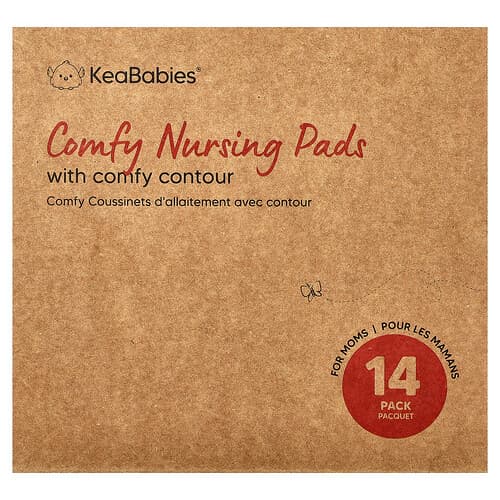 KeaBabies, Bekväma amningsinlägg, stora, neutrala färger, 14-pack