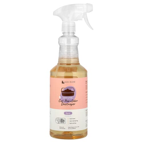 Kin+Kind, Kattpiss + Luktborttagare, Kattsand, Blommig, 946 ml