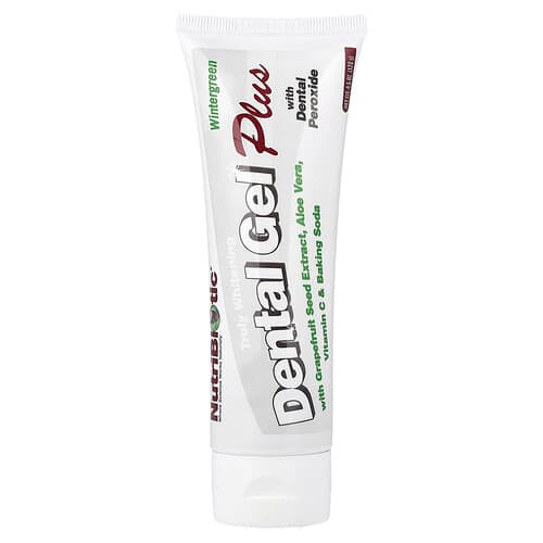 NutriBiotic, Dental Gel Plus, Verkligen Whitening, Vintergrön, 4.5 oz (128 g)