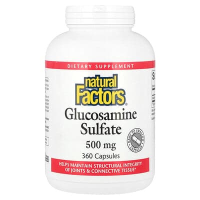 Natural Factors, Glukosaminsulfat, 500 mg, 360 kapslar