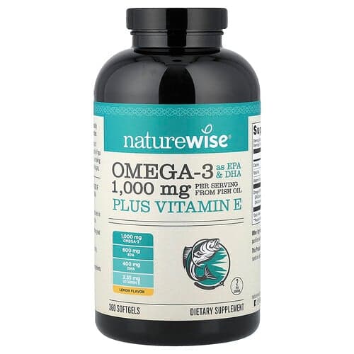 NatureWise, Omega-3 Plus Vitamin E, 360 mjukgel