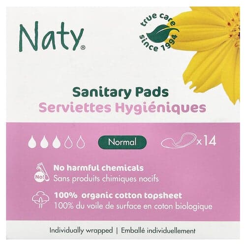 Naty, Sanitetsskydd, normala, 14 dynor