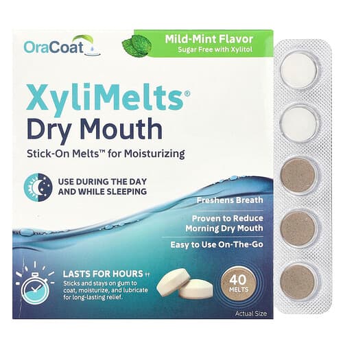 OraCoat, XyliMelts® Muntorrhet, Mild-Mint, 40 Smältor