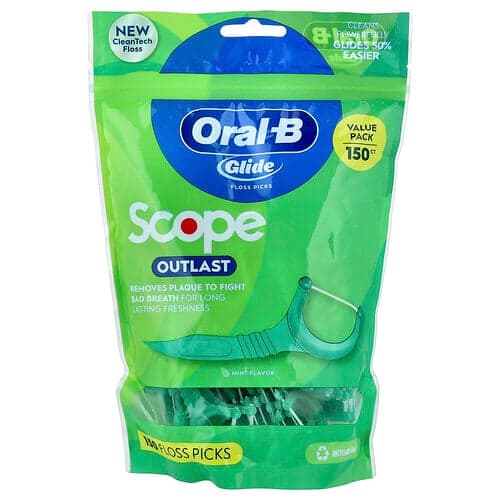 Oral-B, Glide, Scope® Outlast™ Tandtrådsplockare, Mint, 150 Tandtrådslock