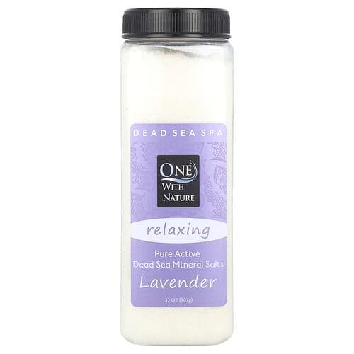 One with Nature, Döda havet Spa, mineralsalter, avkopplande, lavendel, 32 oz (907 g)