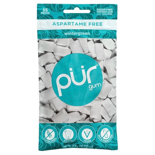 The PUR Company, Tuggummi, vintergrönt, 55 stycken, 2.72 oz (77 g)