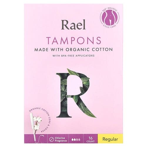 Rael, Tamponger i ekologisk bomull, vanliga, oparfymerade, 16 st