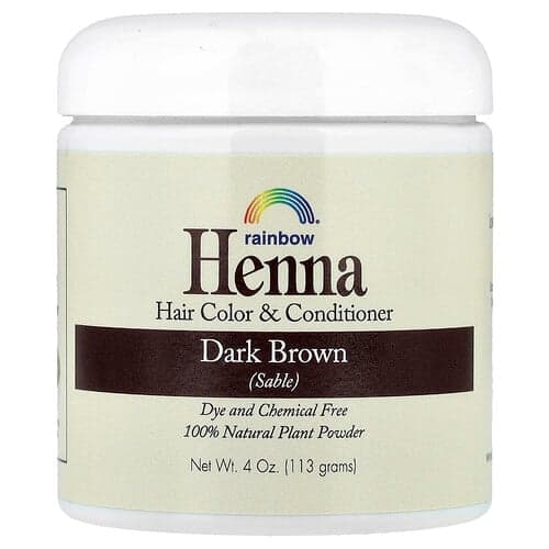 Rainbow Research, Henna, hårfärg och balsam, mörkbrun (Sable), 113 g