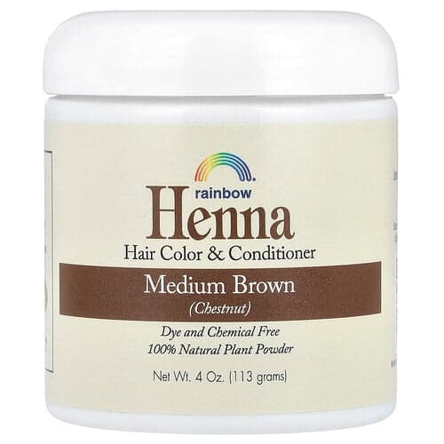 Rainbow Research, Henna, hårfärg och balsam, mellanbrun (kastanj), 113 g