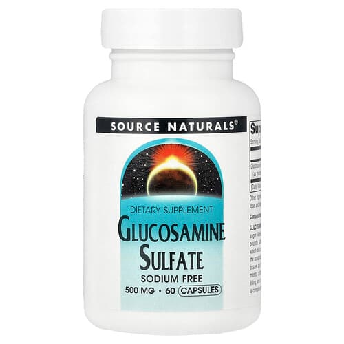 Source Naturals, Glukosaminsulfat, natriumfritt, 500 mg, 60 kapslar