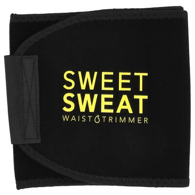 Sports Research, Sweet Sweat®, Midjetrimmer, Stor, Svart & Gul, 1 Bälte
