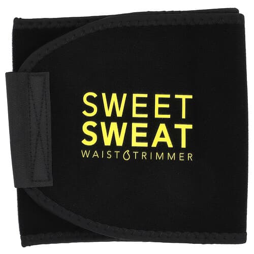 Sports Research, Sweet Sweat®, Midjetrimmer, Liten, Svart & Gul, 1 Bälte