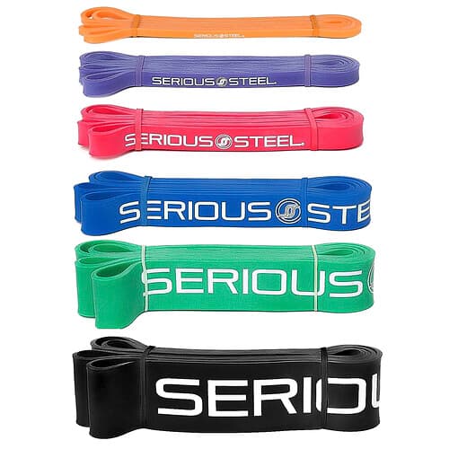 Serious Steel Fitness, 32-tums motståndsband, komplett set, 6-delat set