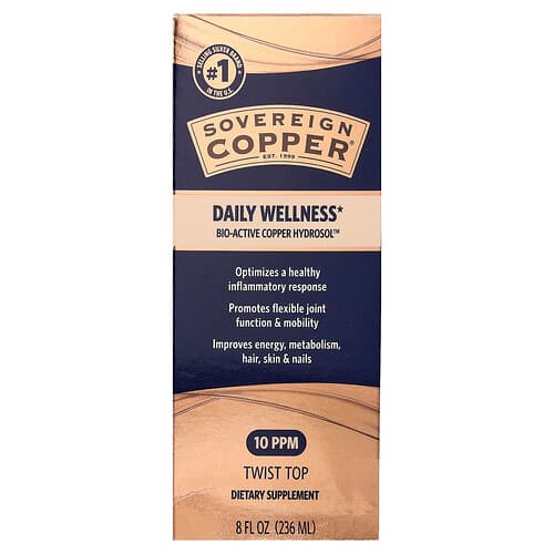 Sovereign Silver, Bio-Active kopparhydrolat™, 10 PPM, 8 fl oz (236 ml)
