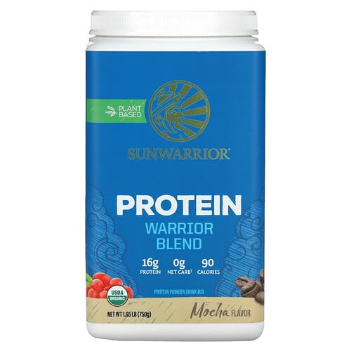 Sunwarrior, Krigarblandning, protein, mocka, 750 g
