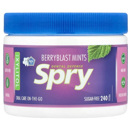 Xlear, Spry, Berryblast Mints med xylitol, sockerfri, 240 bitar