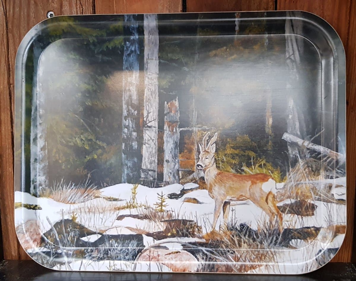 Bricka Vårbock 36x28cm