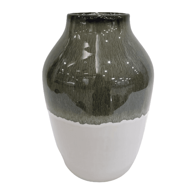Vas Grågrön / Vit 17xH25cm