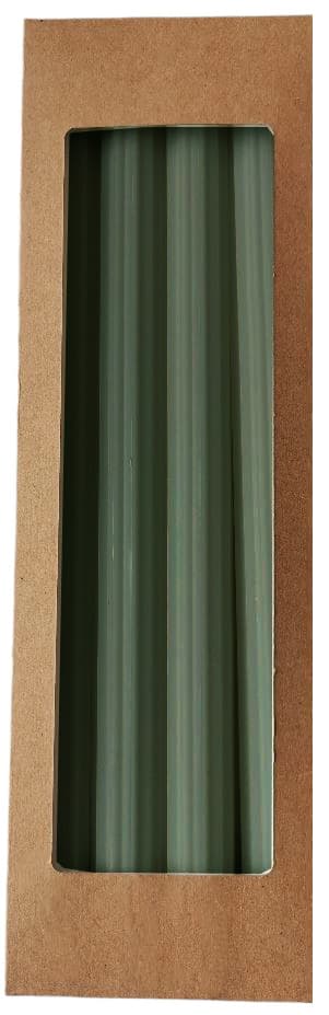 Kronljus Räfflade Mörkgrön 28cm 4-pack