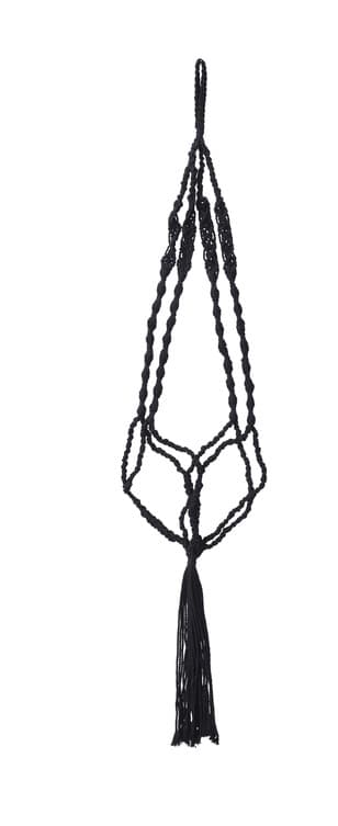 Makraméampel Belle Svart 115cm