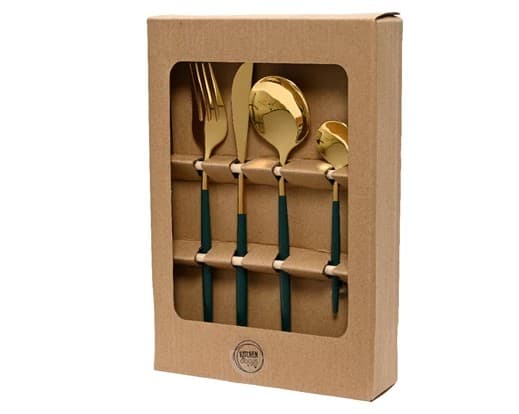 Bestick 16-pack Guld & Grön view 2
