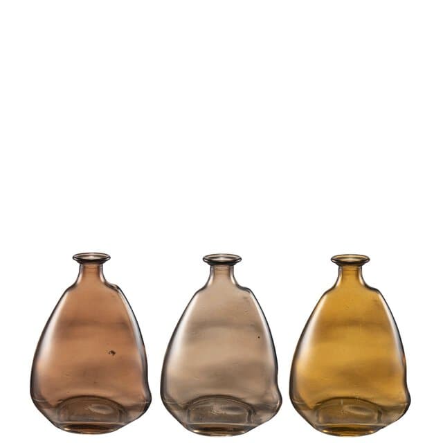 Minivas Giovanni Glas Brun Mix 8xH11cm  (Färg: 2. Ljusbrun)